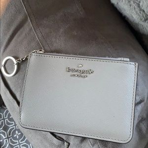 Kate Spade Key Ring Wallet- Gray- GREAT CONDITION